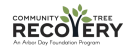 Arbor Day Foundation Community Tree Recovery Logo-text in black, "V" is stylized tree with green leaves