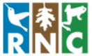 Organization logo: the letters RNC with white silhouettes of a hummingbird, leaf, and frog over blue, brown, and green backgrounds