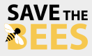 "Save the Bees" campaign logo with graphic of a bee