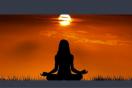 Yoga, sunset, meditation